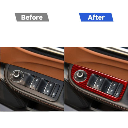 4 PCS / Set Carbon Fiber Car Window Button Panel Decorative Sticker for Alfa Romeo Giulia 2017-2019, Right Drive, Window Button Panel,Right Drive