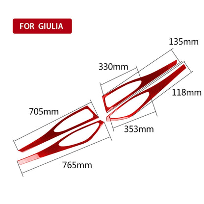 4 PCS / Set Carbon Fiber Car Door Panel Decorative Sticker for Alfa Romeo Giulia 2017-2019,Left and Right Drive Universal, Door Panel