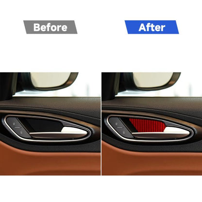 4 PCS / Set Carbon Fiber Car Inner Door Bowl Decorative Sticker for Alfa Romeo Giulia 2017-2019,Left and Right Drive Universal, Inner Door Bowl