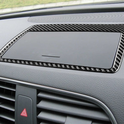 Carbon Fiber Car Navigation Frame Decorative Sticker for Audi Q3 2013-2018,Left and Right Drive Universal, Navigation Frame