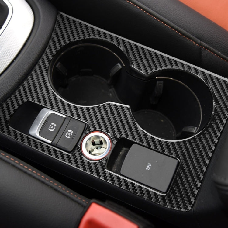 Carbon Fiber Car Water Cup Panel Decorative Sticker for Audi Q3 2013-2018,Left Drive, Water Cup Panel,Left Drive