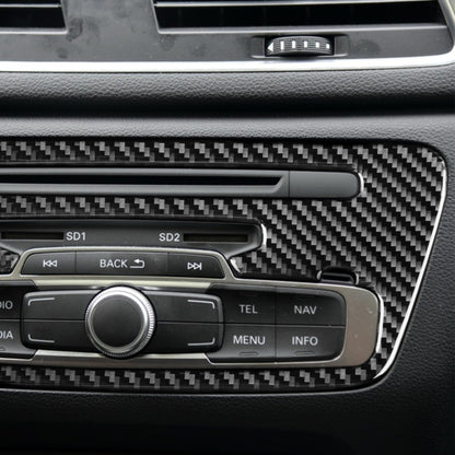 Carbon Fiber Car Central Control CD Panel Decorative Sticker for Audi Q3 2013-2018,Left and Right Drive Universal, Central Control CD Panel