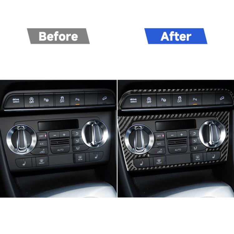 2 PCS / Set Carbon Fiber Car Air Conditioning Knob Frame Decorative Sticker for Audi Q3 2013-2018,Left and Right Drive Universal, Air Conditioning Knob Frame