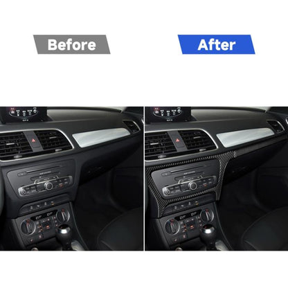 2 PCS / Set Carbon Fiber Car Central Control CD Outside Frame Decorative Sticker for Audi Q3 2013-2018,Left Drive, Central Control CD Outside Frame,Left Drive