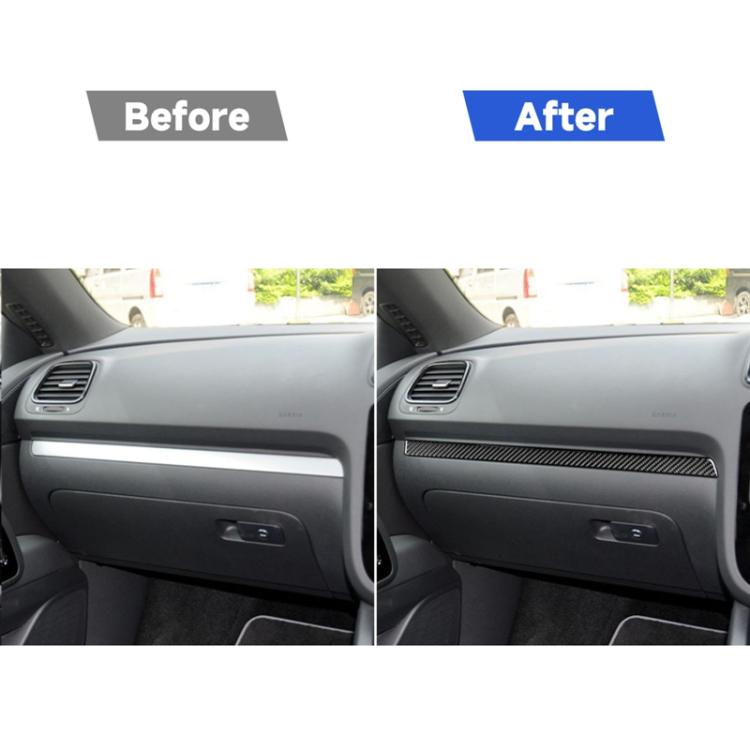 3 PCS / Set Carbon Fiber Car Dashboard Strip Decorative Sticker for Volkswagen Scirocco 2009-2016,Right Drive, Dashboard Strip,Right Drive