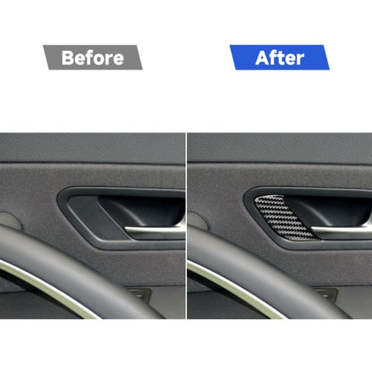 2 PCS / Set Carbon Fiber Car Door Lock Frame Decorative Sticker for Volkswagen Scirocco 2009-2016,Left Drive, Door Lock Frame ,Left Drive