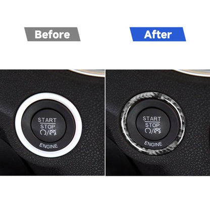 Carbon Fiber Car Ignition Switch Outside Decorative Sticker for Dodge Challenger 2015 to Now, Left Driving, Ignition Switch Outside