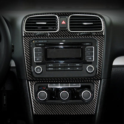 Carbon Fiber Car Air Conditioning Panel Decorative Sticker for Volkswagen Golf 6 2008-2012, Air Conditioning Panel