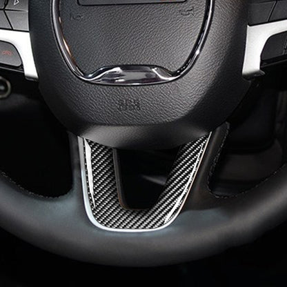 Carbon Fiber Car Steering Wheel Chin Decorative Sticker for Dodge Challenger 2015 to Now, Left Driving, Steering Wheel Chin