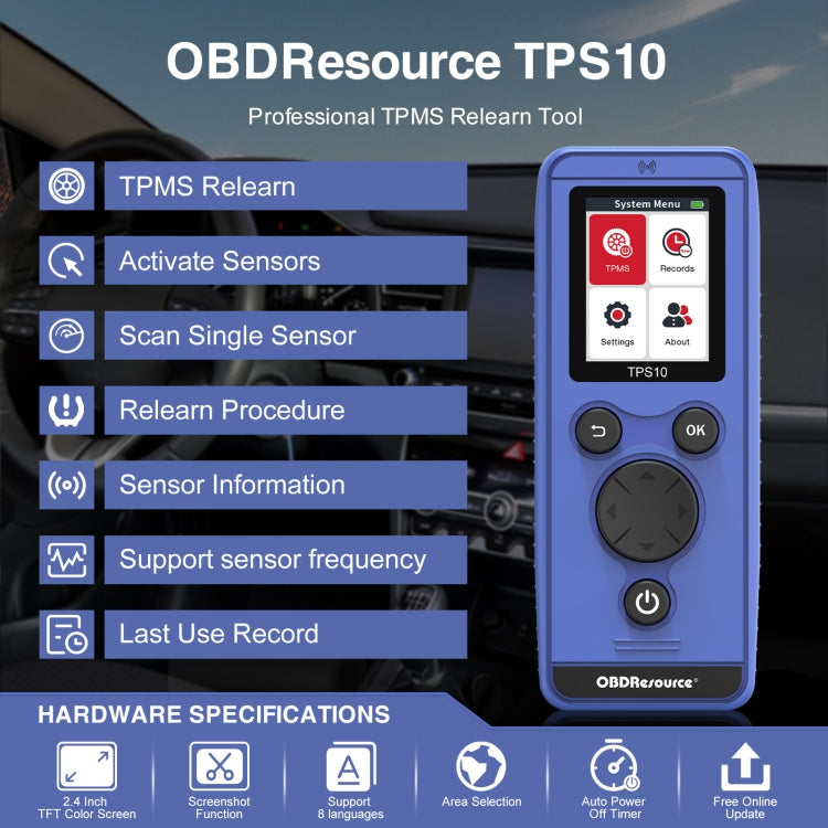 OBDResource TPS10 Car Tire Pressure Reset Meter EL50448, TPS10