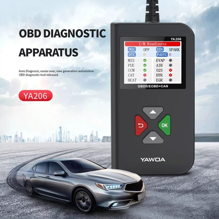 YA206 Car Code Reader OBD2 Fault Detector Diagnostic Tool, YA206