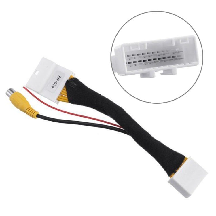 For Renault Car 24Pin Video Input Switch Reverse Parking Camera RCA Adapter Cable, For Renault