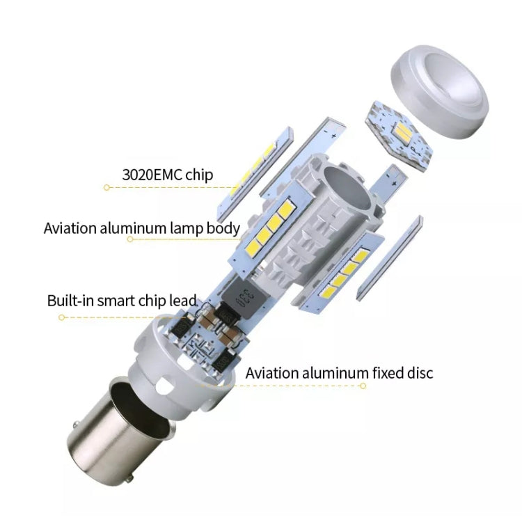 2pcs 7440 IC12-28V / 16.68W / 1.39A Car 3020EMC-26 Constant Current Wide Voltage Turn Signal Light, 7440 (White Light), 7440 (Yellow Light)