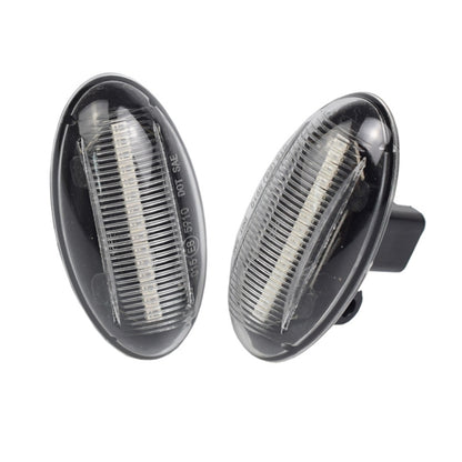2pcs For Peugeot 1007 Car Dynamic LED Fender Side Light 817300H010, For Peugeot 1007 (Transparent), For Peugeot 1007 (Transparent Black)