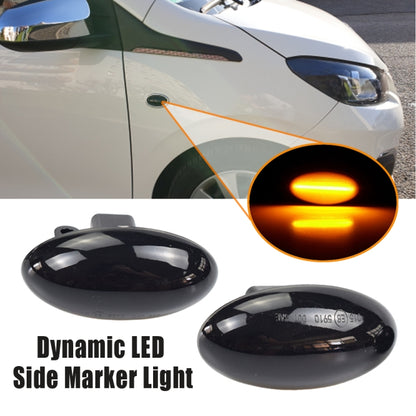 2pcs For Peugeot 1007 Car Dynamic LED Fender Side Light 817300H010, For Peugeot 1007 (Transparent), For Peugeot 1007 (Transparent Black)