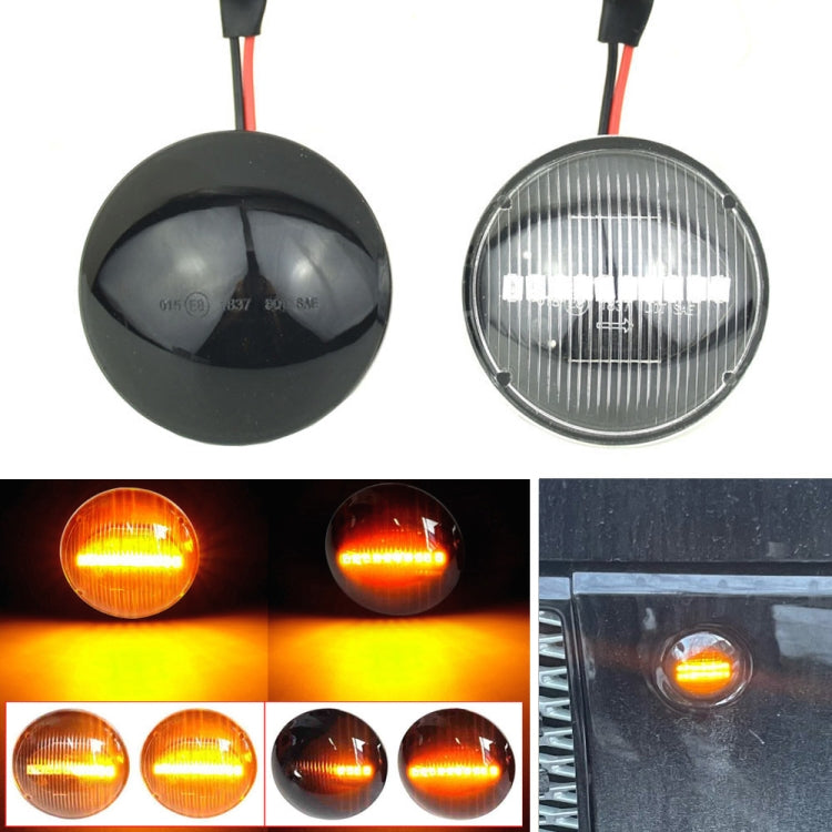 2pcs For Land Rover Range Rover L322 2002-2012 Car Dynamic LED Fender Side Light, For Land Rover Range Rover L322 2002-2012, For Land Rover Range Rover L322 2002-2012 (Transparent Black)