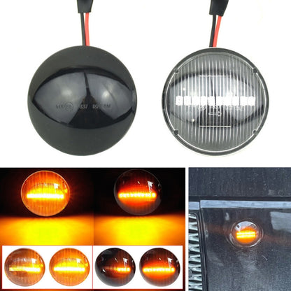 2pcs For Land Rover Range Rover L322 2002-2012 Car Dynamic LED Fender Side Light, For Land Rover Range Rover L322 2002-2012, For Land Rover Range Rover L322 2002-2012 (Transparent Black)