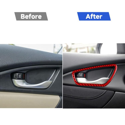 Car Carbon Fiber Inside Door Wrist Frame Decorative Sticker for Honda Tenth Generation Civic 2016-2019, Left and Right Drive Universal, Inside Door Wrist Frame