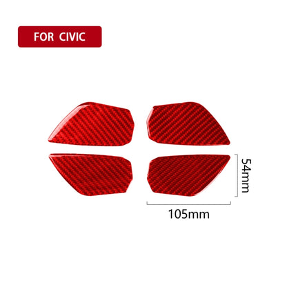 Car Carbon Fiber Inside Door Wrist Decorative Sticker for Honda Tenth Generation Civic 2016-2019, Left and Right Drive Universal, Inside Door Wrist