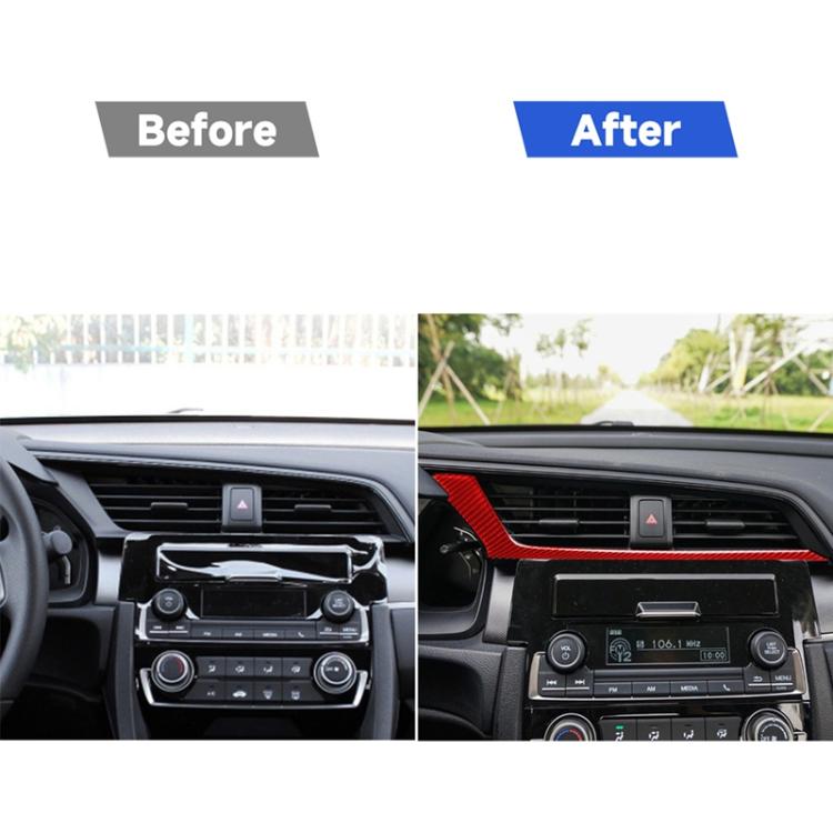 Car Carbon Fiber Below the Central Control Air Outlet Decorative Sticker for Honda Tenth Generation Civic 2016-2019, Left Drive, Below the Central Control Air Outlet Left Drive