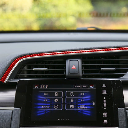 Car Carbon Fiber Above the Central Control Air Outlet Decorative Sticker for Honda Tenth Generation Civic 2016-2019, Right Drive, Above the Central Control Air Outlet Right Drive