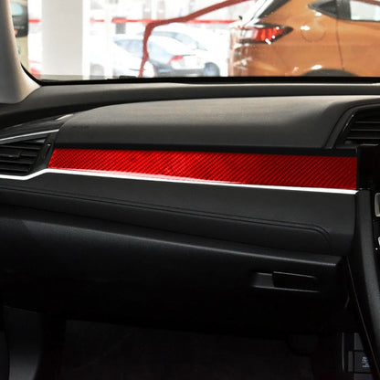 Car Carbon Fiber Central Control Decorative Sticker for Honda Tenth Generation Civic 2016-2019, Right Drive, Central Control Right Drive