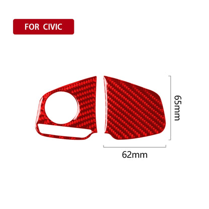 Car Carbon Fiber Steering Wheel Button Low Configuration Decorative Sticker for Honda Tenth Generation Civic 2016-2019, Left and Right Drive Universal, Steering Wheel Button Low Configuration