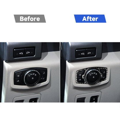 Car Carbon Fiber Headlight Switch Decorative Sticker for Ford F150 2017-2020, Left and Right Drive Universal, Headlight Switch