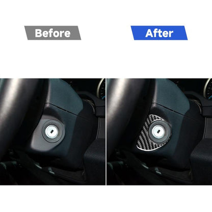 Car Carbon Fiber Ignition Switch Decorative Sticker for Ford F150 2017-2020, Left and Right Drive Universal, Ignition Switch