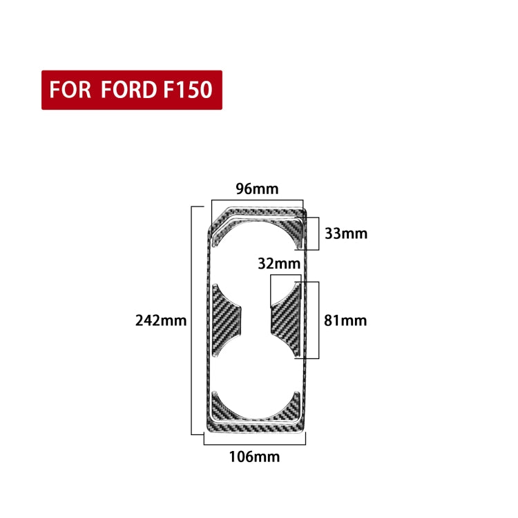 Car Carbon Fiber Front Water Cup Holder Frame Decorative Sticker for Ford F150 2017-2020, Right Drive, Front Water Cup Holder Frame , Right Drive