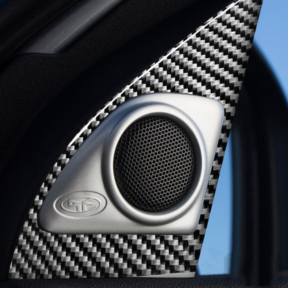 2 PCS Car Carbon Fiber Left and Right Speakers Decorative Sticker for Mitsubishi Lancer EVO (Only DE / ES) 2008-2015, Left and Right Drive Universal, Left and Right Speakers (Only DE / ES)