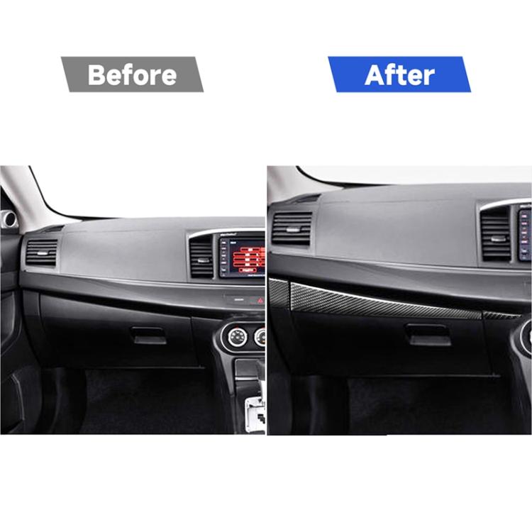 Car Carbon Fiber Passenger Side Glove Box Decorative Sticker for Mitsubishi Lancer EVO 2008-2015, Right Drive, Passenger Side Glove Box, Right Drive