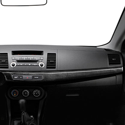 2 PCS Car Carbon Fiber Central Dashboard Panel Decorative Sticker for Mitsubishi Lancer EVO 2008-2015, Left Drive, Central Dashboard
