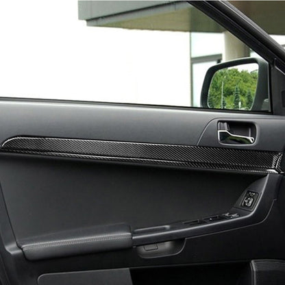 6 PCS Car Carbon Fiber Door Panel Decorative Sticker for Mitsubishi Lancer EVO 2008-2015, Left and Right Drive Universal, Door Handle