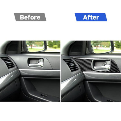 2 PCS Car Carbon Fiber Door Handle Panel Decorative Sticker for Mitsubishi Lancer EVO 2008-2015, Left and Right Drive Universal, Door Handle Panel