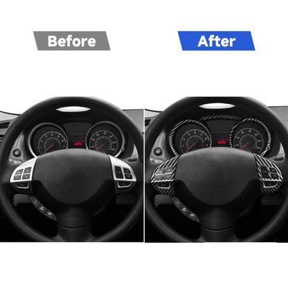 6 PCS Car Carbon Fiber Speedometer + Steering Wheel Buttons Decorative Sticker for Mitsubishi Lancer DE ES GTS 2008-2015, Left and Right Drive Universal, Speedometer + Steering Wheel Buttons