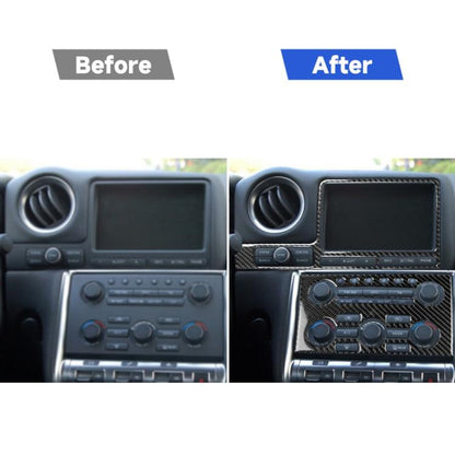 2 PCS Car Carbon Fiber Navigation Instrument Decorative Sticker for Nissan GTR R35 2008-2016, Left Drive, Navigation Instrument, Left Drive