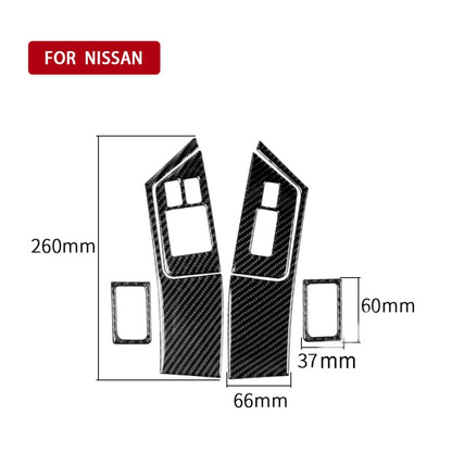 6 PCS Car Carbon Fiber Window Lift Button Door Lock Decorative Sticker for Nissan GTR R35 2008-2016, Left Drive, Window Lift Button Door Lock, Left Drive