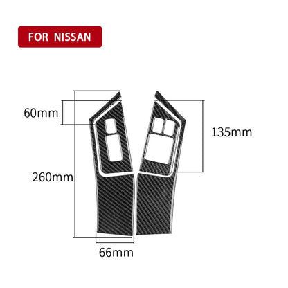 4 PCS Car Carbon Fiber Window Lift Button Panel Decorative Sticker for Nissan GTR R35 2008-2016, Right Drive, Window Lift Button Panel, Right Drive