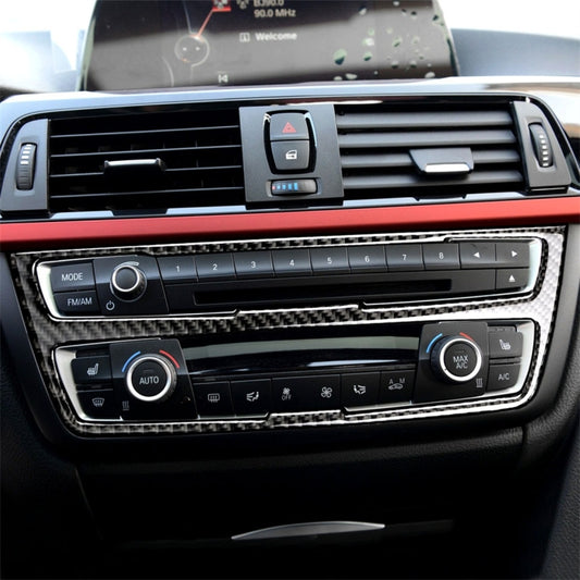 Carbon Fiber Car CD Panel Decorative Sticker for BMW (F30) 2013-2015 / (F34) 2013-2016, CD Panel