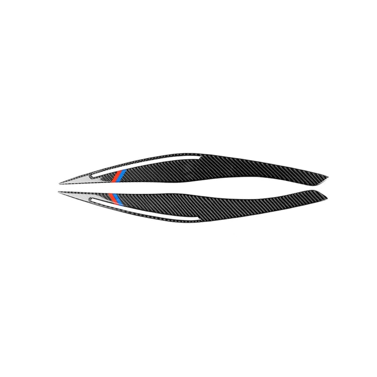 1 Pair Carbon Fiber Car Lamp Eyebrow Decorative Sticker for BMW E90 / 318i / 320i / 325i 2009-2012, Lamp Eyebrow(Three Color), Lamp Eyebrow