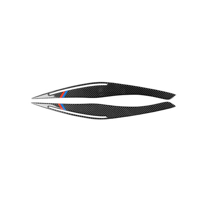 1 Pair Carbon Fiber Car Lamp Eyebrow Decorative Sticker for BMW E90 / 318i / 320i / 325i 2009-2012, Lamp Eyebrow(Three Color), Lamp Eyebrow