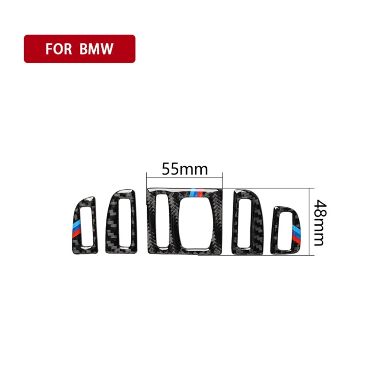 5 PCS Carbon Fiber Car Air Outlet Decorative Sticker for BMW 5 Series F10 2011-2017, Air Outlet(Three Color), Air Outlet