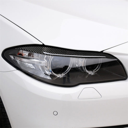 Carbon Fiber Car Lamp Eyebrow Decorative Sticker for BMW 5 Series F10 2014-2016, Lamp Eyebrow
