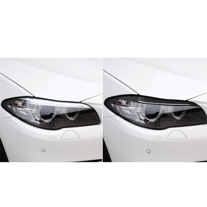 Carbon Fiber Car Lamp Eyebrow Decorative Sticker for BMW 5 Series F10 2014-2016, Lamp Eyebrow