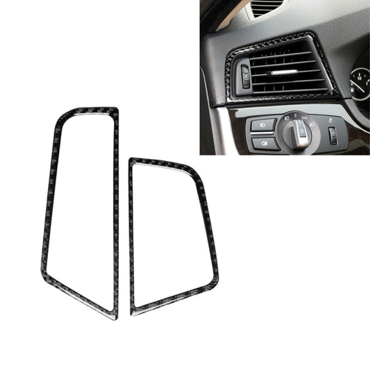 Carbon Fiber Car Side Air Outlet Frame Decorative Sticker for BMW 5 Series F10 2011-2017,Sutible for Left Driving, Side Air Outlet Frame