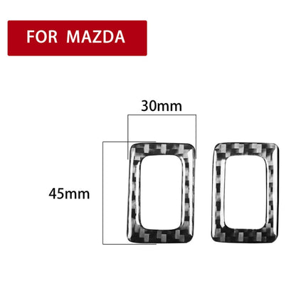 2 PCS Car Carbon Fiber Seat Heating Button Frame Decorative Sticker for Mazda RX8 2004-2008, Left and Right Drive Universal, Seat Heating Button Frame