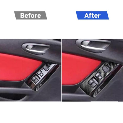2 PCS Car Carbon Fiber Left and Right Lifting Panel Decorative Sticker for Mazda RX8 2004-2008, Left Drive High-configured, Left and Right Lifting Panel, Left Drive High-configured