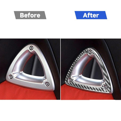Car Carbon Fiber Seat Headrest Decorative Sticker for Mazda RX8 2004-2008, Left and Right Drive Universal, Seat Headrest