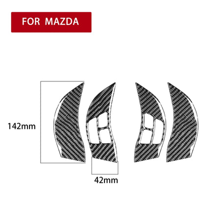 4 PCS Car Carbon Fiber Steering Wheel Decorative Sticker for Mazda RX8 2004-2008, Left and Right Drive Universal, 4 PCS Steering Wheel